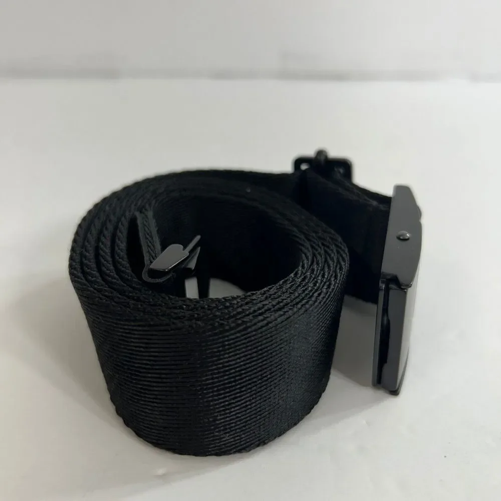 Kenneth Cole‎ Reaction Adjustable Web Belt Mens One Size Black Leather Trim